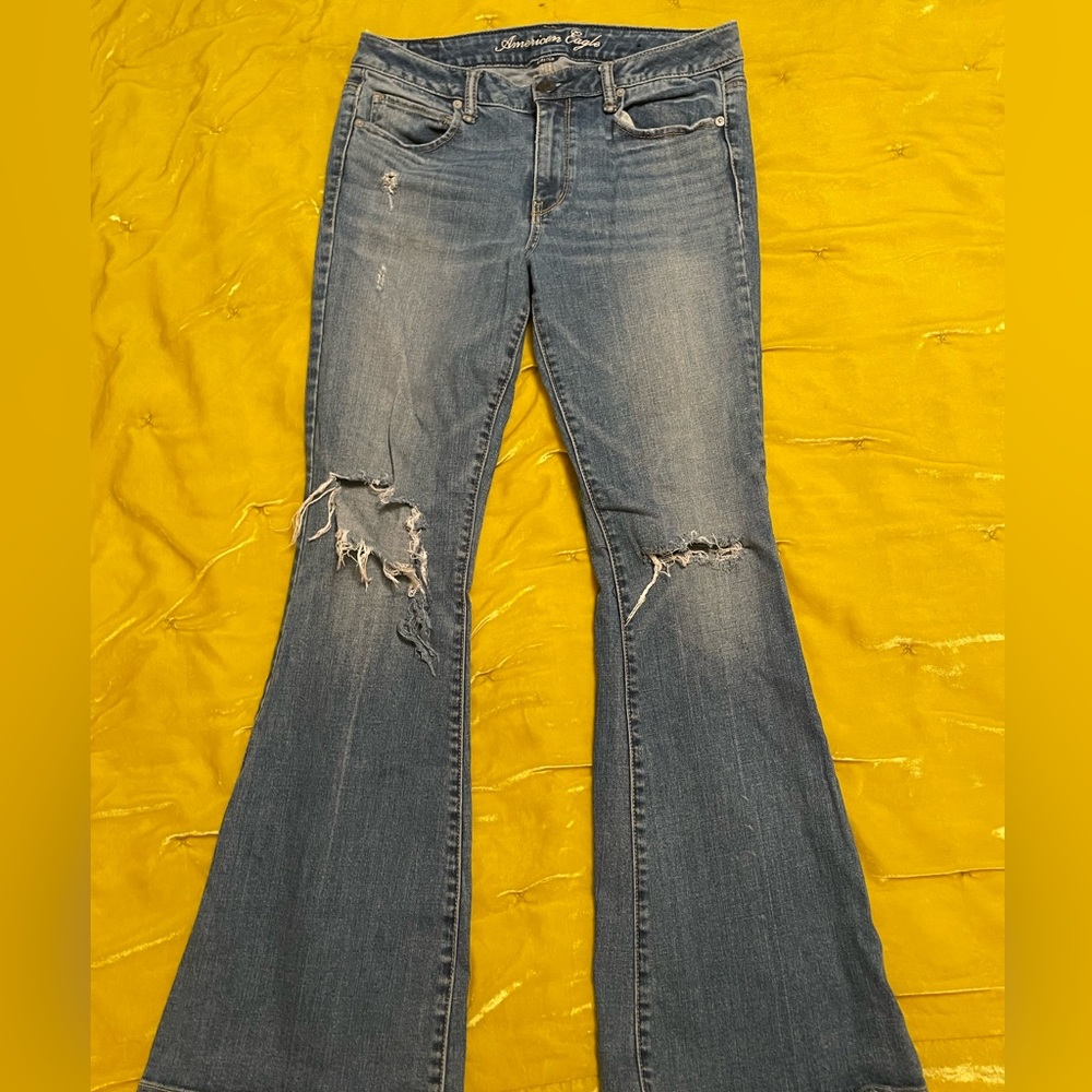 American eagle hi rise 77 size 8. Vintage American eagle jeans